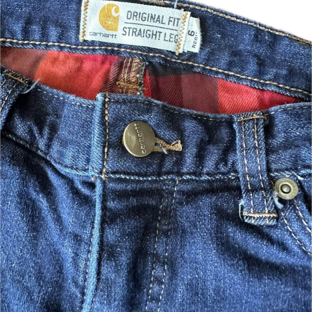Carhartt Flannel Lined Bootcut Jeans Size 6